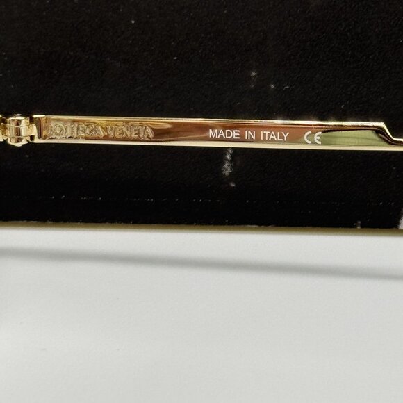 NEW BOTTEGA VENETA BV1109O 002 GOLD AVIATOR UNISEX EYEGLASSES - Picture 9 of 10